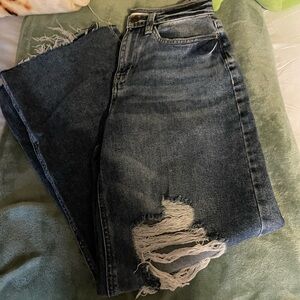 SO ripped wide lag jeans